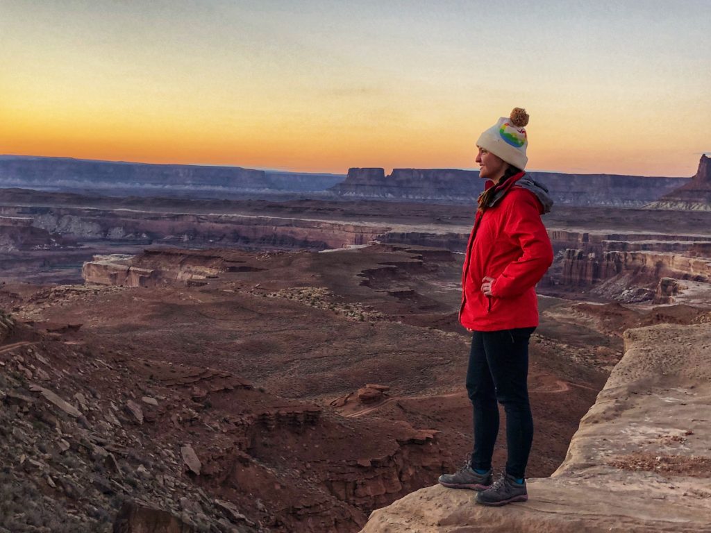 Laura looking over a vista of Canyonlands National Park